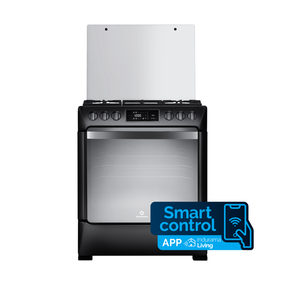 Cocina INDURAMA a gas, Niza Zafiro 5 quemadores 30" Negro