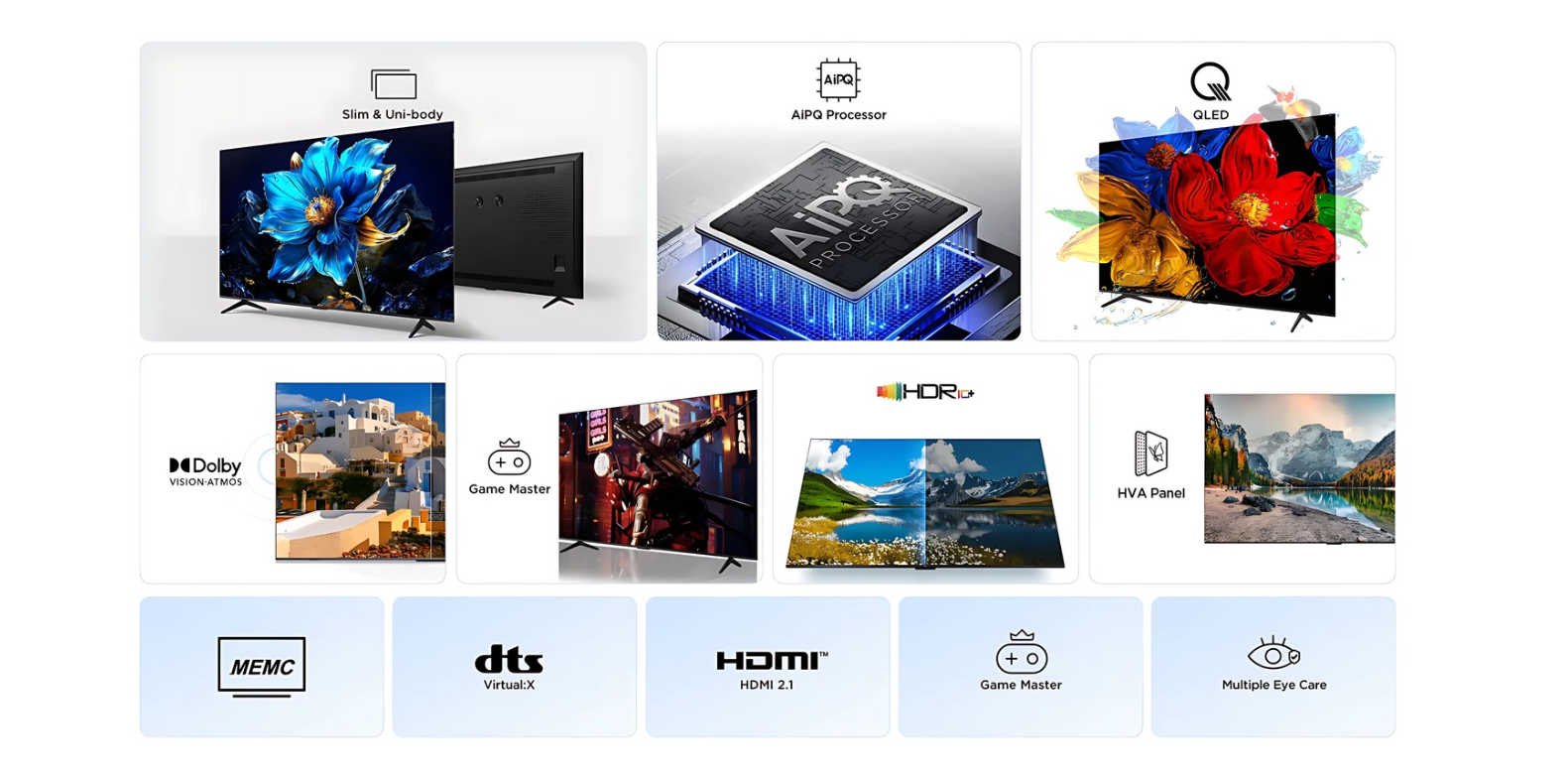 Televisor QLED TCL 65" HDR10+ Google TV 65P7K
