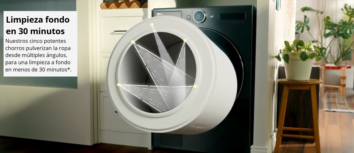 Lavadora Carga Frontal LG 23kg WM23VFXS6 con vapor Cromada
