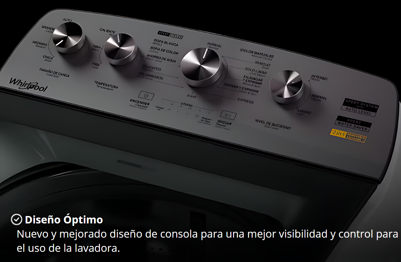 Lavadora Whirlpool 26kg, con agitador 2 en 1, 8MWTW2654WRM0