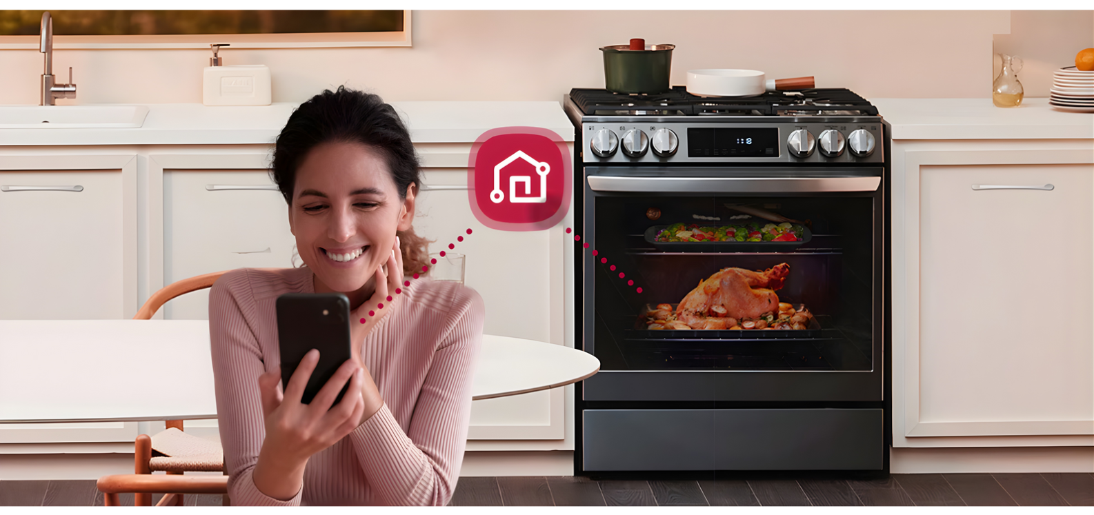 Cocina LG a gas LRGL5845S de 5 quemadores, ThinQ, Air frier