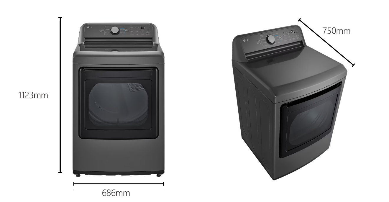 Secadora a Gas LG DT25MTGK 25kg, Smart Diagnosis, Cromada