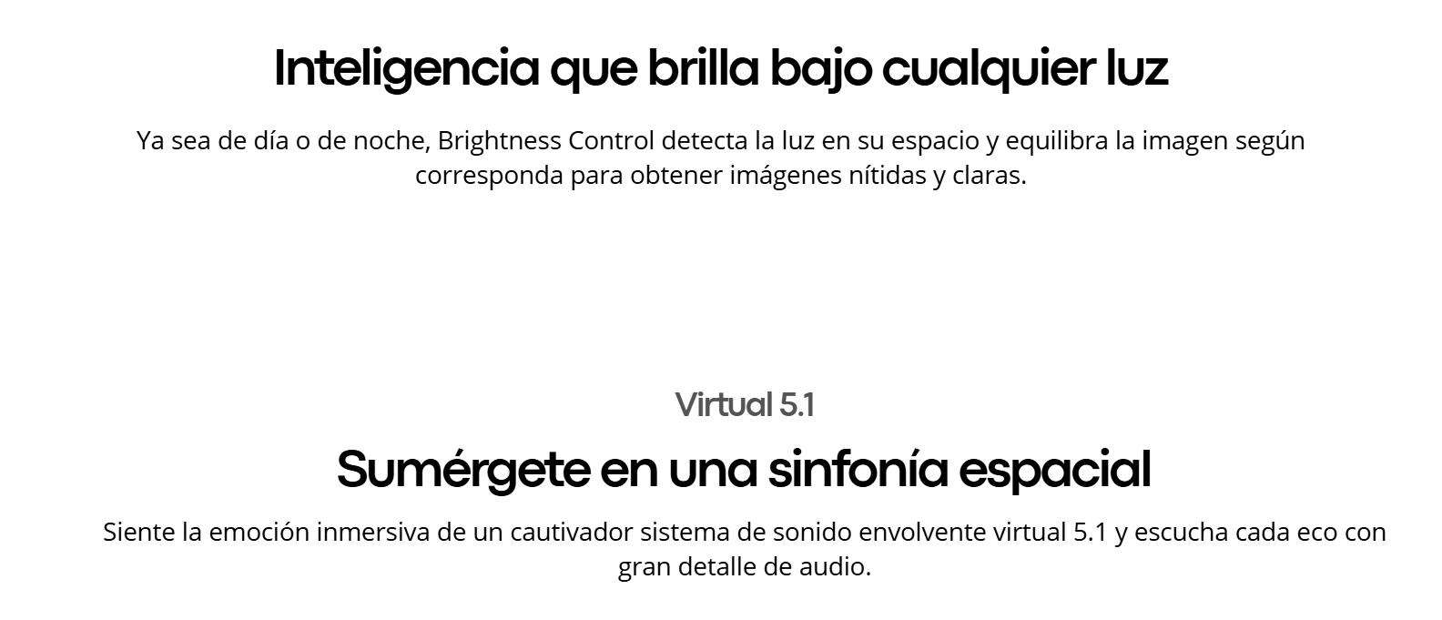 Funciones de IA en LG 43LR6700PSA: Control de brillo automático y sonido envolvente Virtual 5.1 para una experiencia inmersiva.