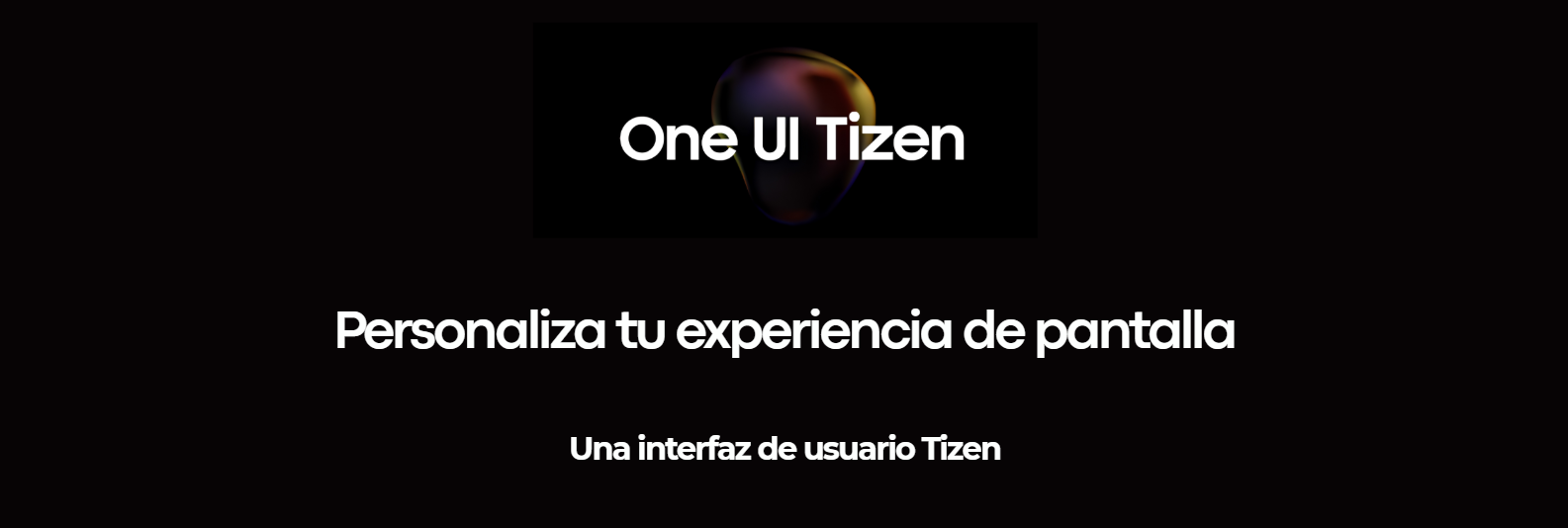 Banner promocional del sistema operativo One UI Tizen para el televisor Samsung UN75M70HAPXPA con la frase Personaliza tu experiencia de pantalla.