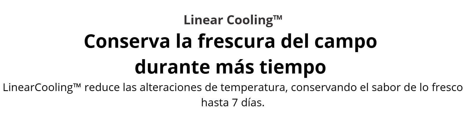 Gráfico informativo sobre la tecnología Linear Cooling de la refrigeradora LG VS25XHWCB.