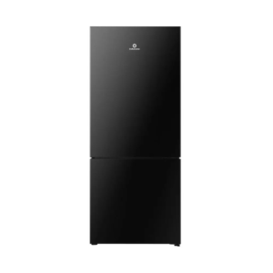 Vista frontal completa de la refrigeradora Indurama No Frost de 451 litros modelo RI-6451 en color negro con diseño Bottom Freezer.